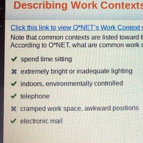 Click this link to view O*NET's Work Context section for Graphic Designers.

Note that common cont
