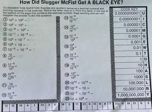 How did Slugger McFist get a black eye? (Can anyone give me the answers for the riddle AND the prob