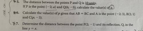 Please help me with Q5,6,7 on Analytical Geometry
