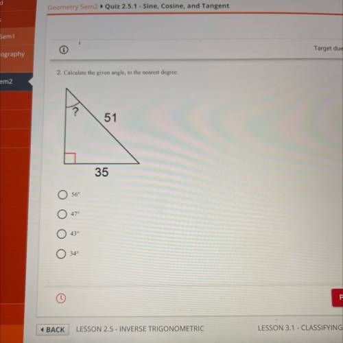 Calculate The given angle to the nearest degree