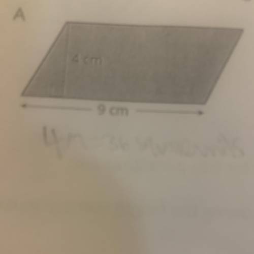 Find the area of the following parallelograms