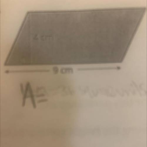 Find the area of the following parallelogram.