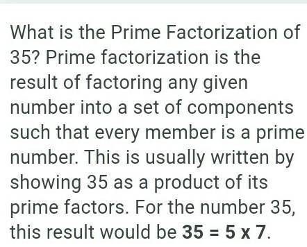 Write 35 as a product of two primes