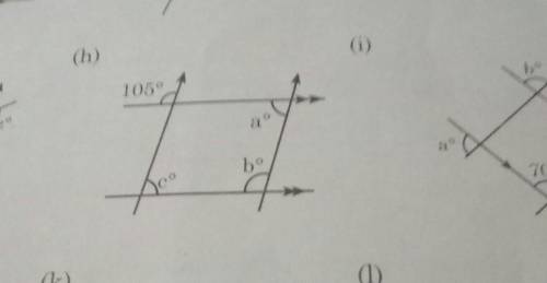 Calculate the unknown angles in following figures .

only h number plss i will give u braniest and