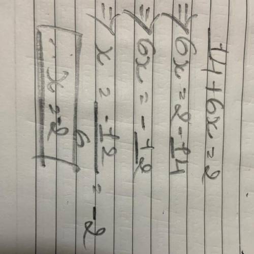 Solve the following equations14+6x=2​