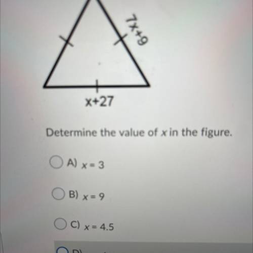 Determine the value of x in the figure.