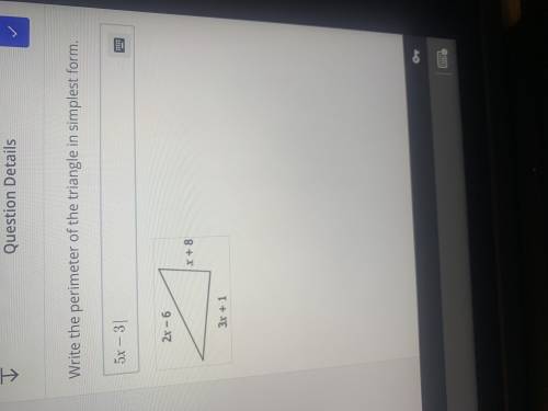 Can you help me in write the perimeter of the triangle in simplest