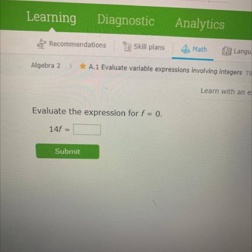 Evaluate the expression for F = 0
14f=