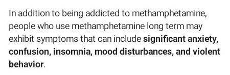 Which set of symptoms best describes the long-term effects of methamphetamines?
