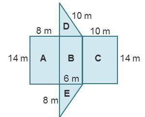 Which statements about the area of the faces of the triangular prism are true? Select all that appl