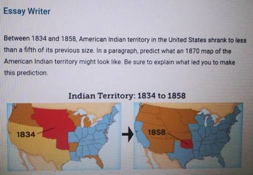 Between 1834 and 1858, American Indian territory in the United States shrank to less than a fifth o