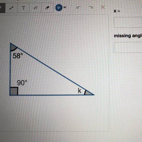 Find the missing angle and the value of x.