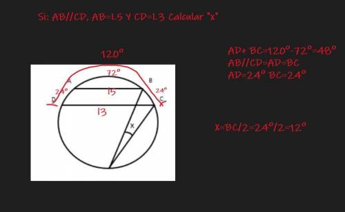 Si: AB//CD, AB=L5 Y CD=L3 Calcular x
