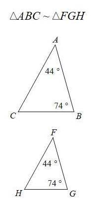 Are the triangles similar? If so, what postulate or theorem proves their similarity?

A. similar;