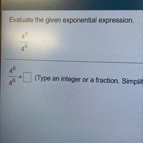 2) Evaluate the given exponential expression

(Type an integer or a fraction. Simplify your answer