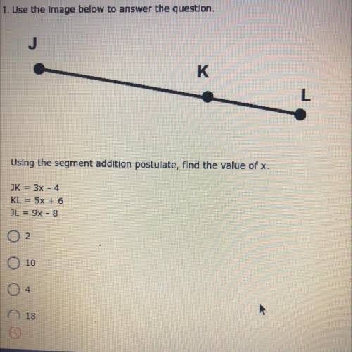 Using the segment addition postulate find the value of x