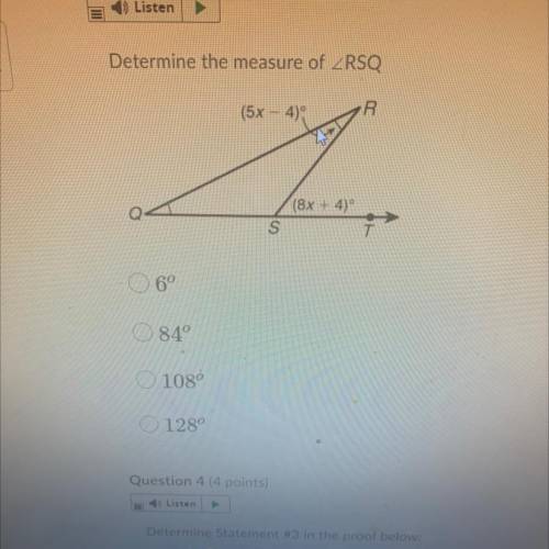 Determine the measure of RSQ