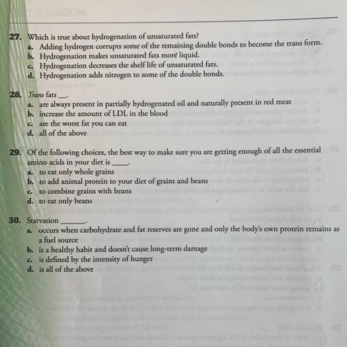 Please help me with questions 27-30!