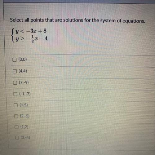 What would the points be? (My Desmos is lagging and won’t plug in the numbers)
