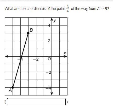 What are the coordinates of the point 3/4 of the way from A to B?