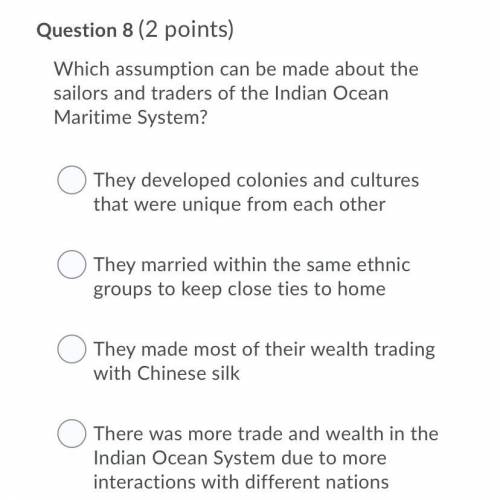 Which assumption can be made about the sailors and traders of the Indian Ocean Maritime System?
