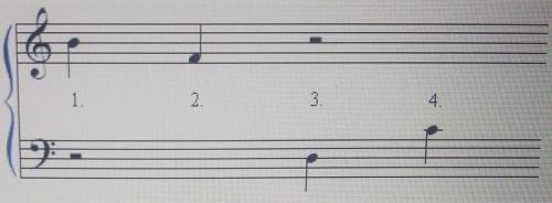 2) Use the musical example to answer the questions 1

(a) What is the letter name of the pitch for