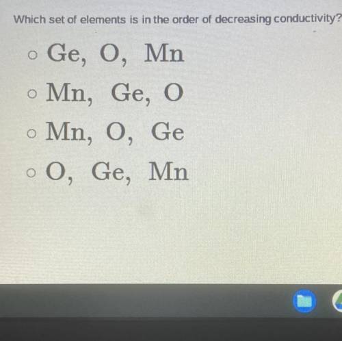 Which set of elements is in the order of decreasing conductivity?
