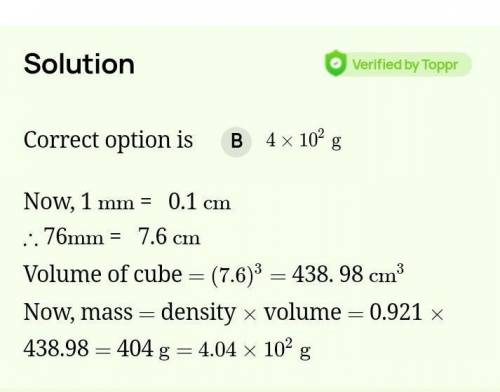 Calculate the mass of a block of ice having volume 5 m cube. (density of ice= 920 kg/m cube)​