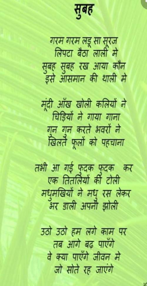 Can anyone write a small poem about anything in hindi