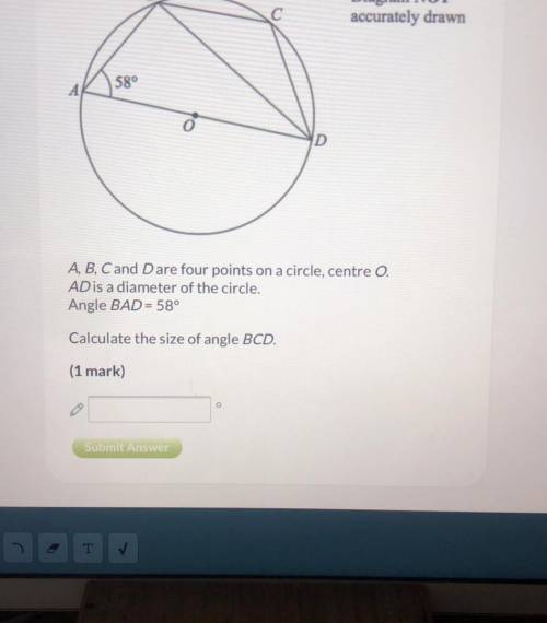 Calculate the size of angle BCD
