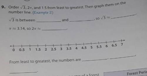 Order 3. 27, and 1.5 from least to greatest. Then graph them on the number line. (Example 2) V3 is