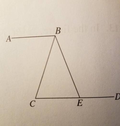 In the figure, E is a point lying on CD such that BC=CD . It is given that AB // CD and angle BED =