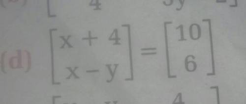Matrix Find the values of x and y​
