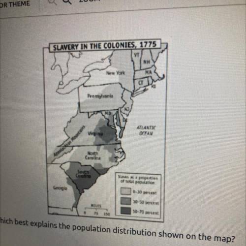 Which best explains the population distribution shown on the map?