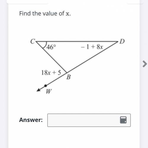 HELP ITS URGENT
Find the value of x.