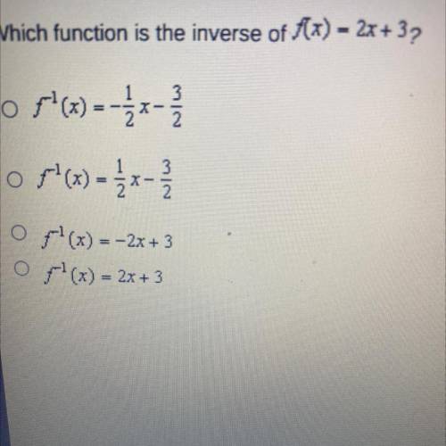 Which function is the inverse of ſx) - 2x+ 3?