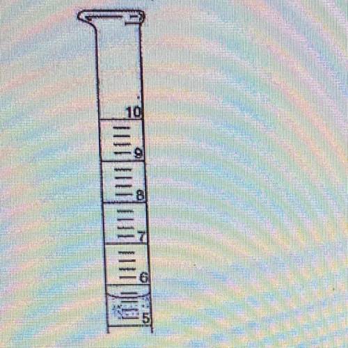 Using the cylinder below, what is the best measurement?

A. 5.35
B. 5.70
C.5.7
D. 5.75
E. 6.3