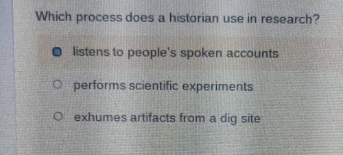 20 point s pls help ASAP PLEASE GIVE CORRECT ANSWER Which process does a historian use in research?