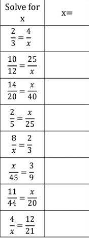 WILL MARK AS BRAINLIEST FOR GOOD WORKING AND CORRECT ANSWER PLEASE HELP ME

Q= SOLVE FOR X IN EACH