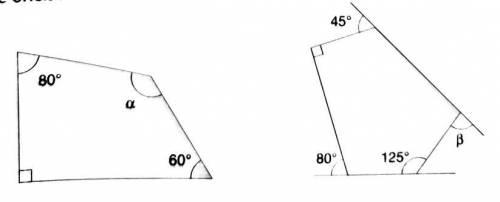 What are the answers to angle α and β?