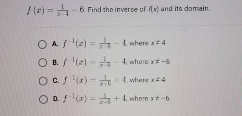 Find The Inverse Of f(x) and its domain​