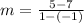 m=\frac{5-7}{1-\left(-1\right)}