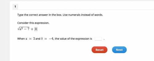 Type the correct answer in the box. Use numerals instead of words.
Consider this expression.