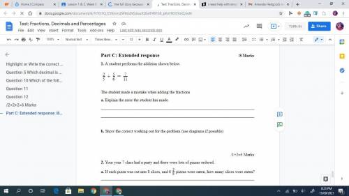 A question about fractions and I need working out its all of part 1