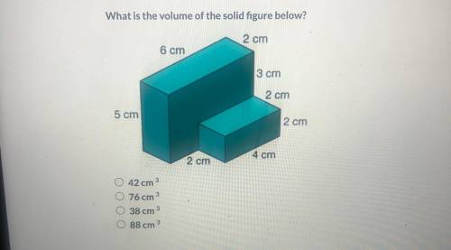 What is the volume of the solid figure below?