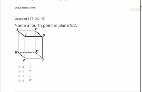 Name a fourth point in plane STZ ( please help )