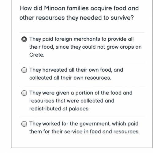 How did Minoan families acquire food and other resources they needed to survive?