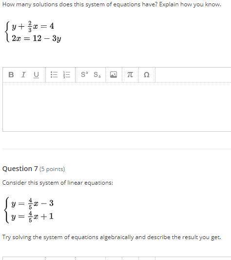 How many solutions does this system of equations have? Explain how you know.

Try solving the syst