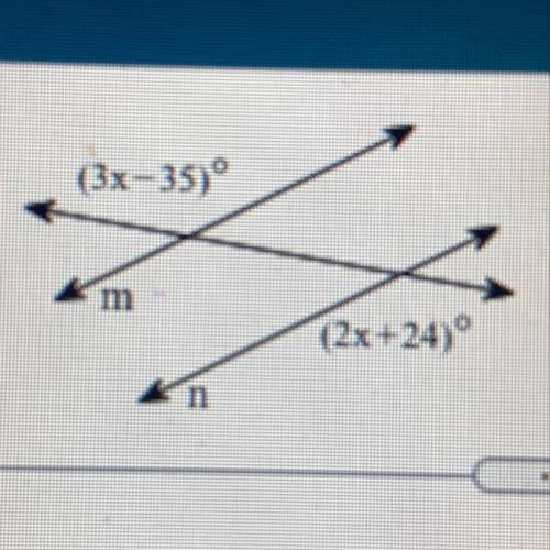 Find the value of x for which m || n.