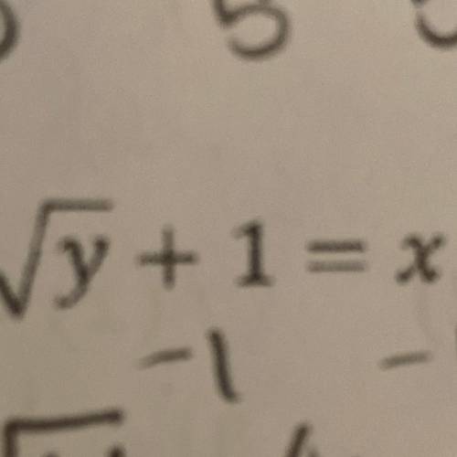 3. square root of y+ 1 = x
can anyone explain this step by step
